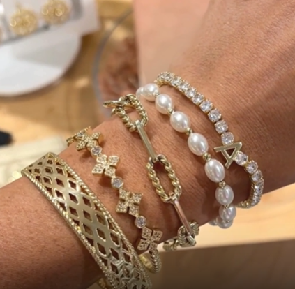 Natalie Wood - Enchanted Tennis Initial Bracelet - Findlay Rowe Designs