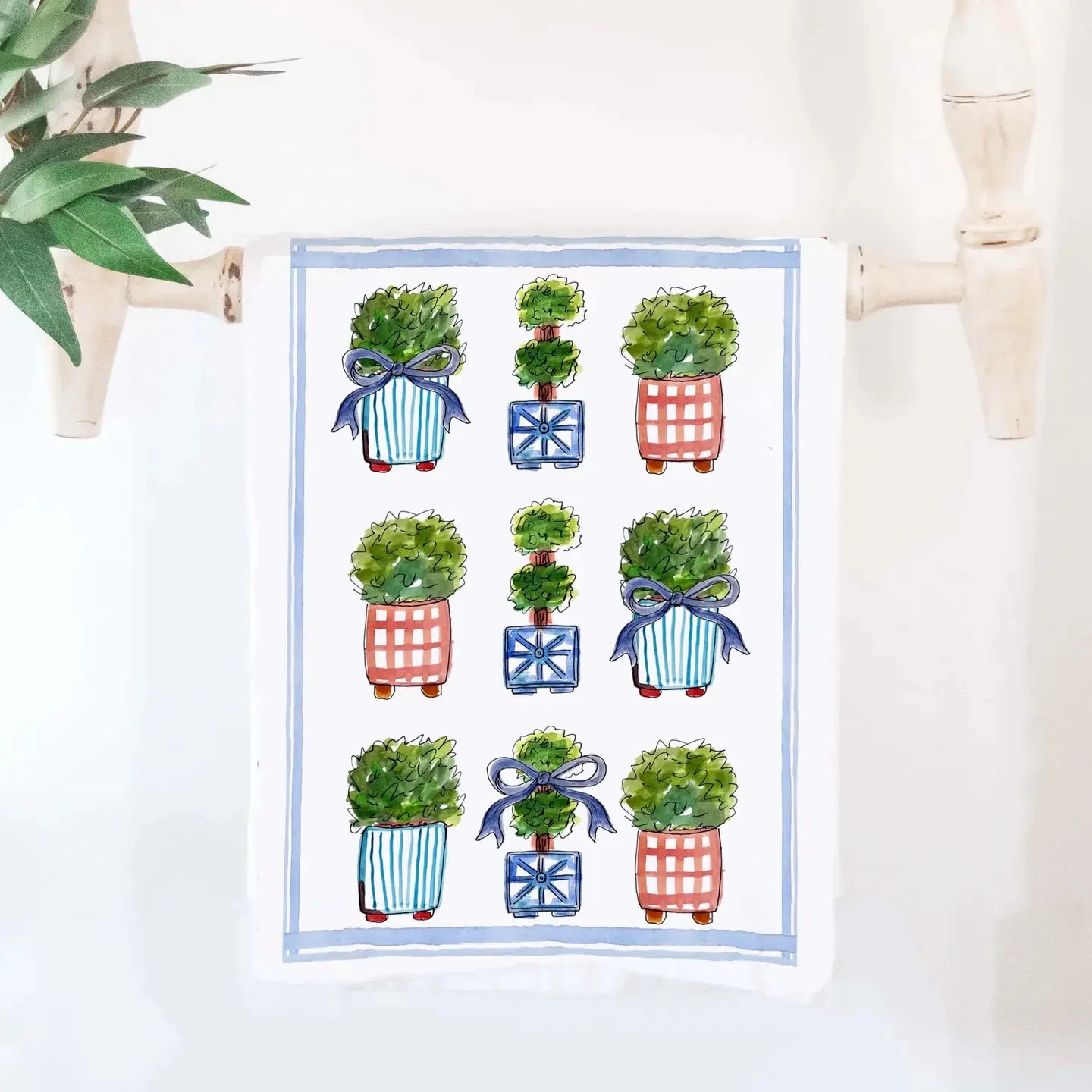 Happy by Rachel - Tea Towel - Plants and Bows - Findlay Rowe Designs