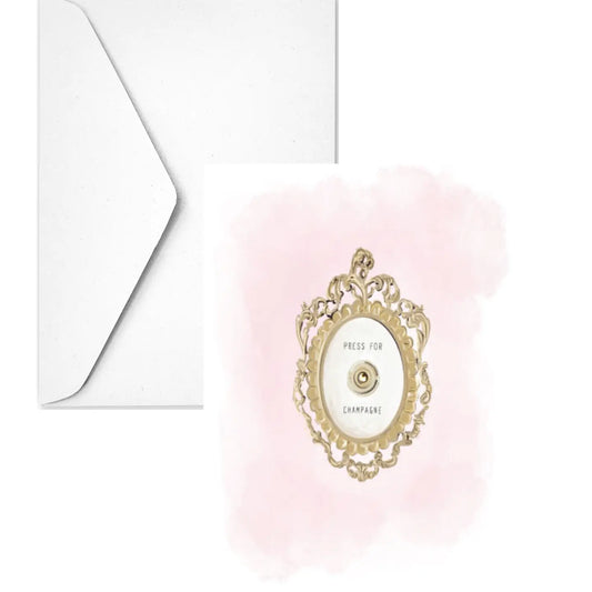 Rebeca Illustrated - Notecard - Press for Champagne - Findlay Rowe Designs