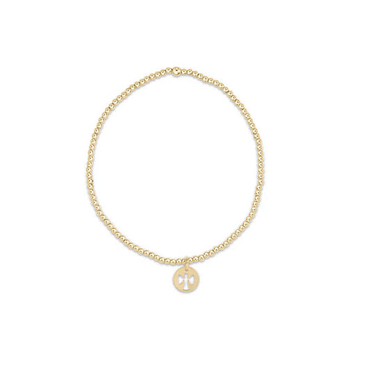 Enewton - Classic Gold 2mm Bead Bracelet - Guardian Angel Small Disc - Findlay Rowe Designs