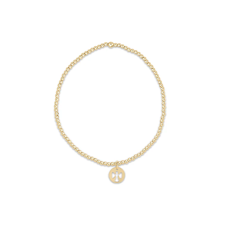 Enewton - Classic Gold 2mm Bead Bracelet - Guardian Angel Small Disc - Findlay Rowe Designs