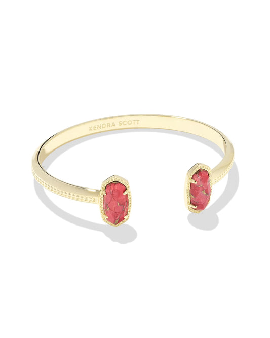 Kendra Scott - Bracelet - Elton Cuff - Gold Bronze Veined Red Magnesite - Findlay Rowe Designs