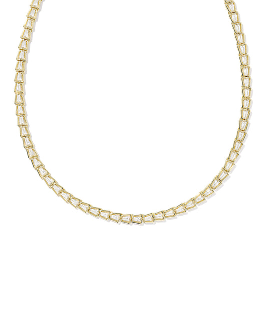 Kendra Scott - Necklace - Bella Tennis Necklace Gold White Cz