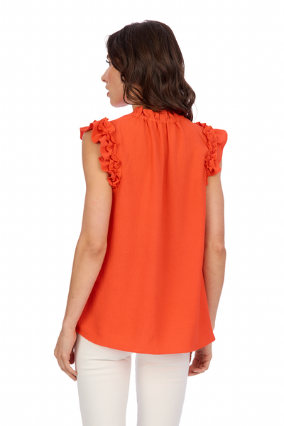 Mud Pie - Top - Alani Ruffle - Orange - Findlay Rowe Designs