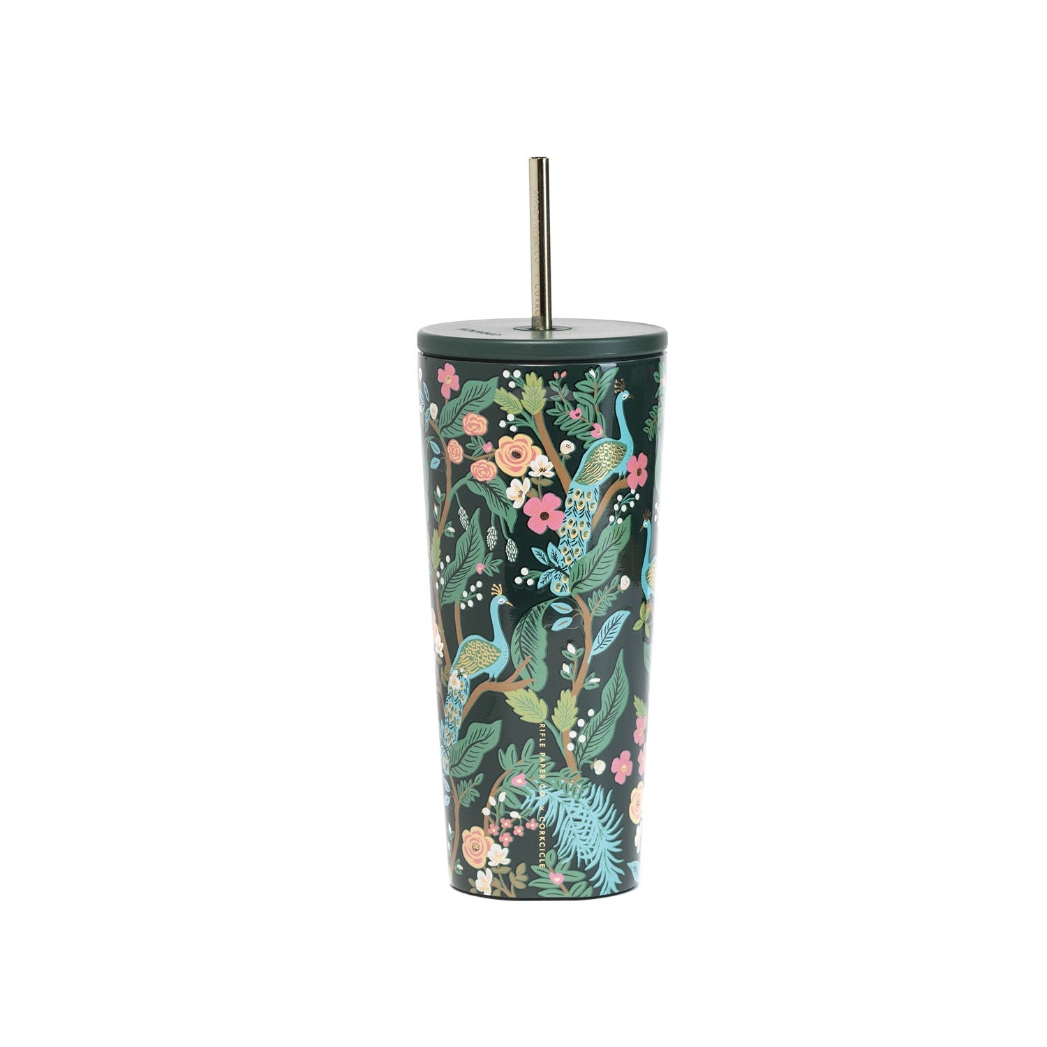 Corkcicle - 24oz Cold Cup - Rifle Paper - Peacock Blue, - Findlay Rowe Designs