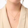 Julie Vos - Necklace - Gumdrop Cross Delicate - Powder Blue - Findlay Rowe Designs