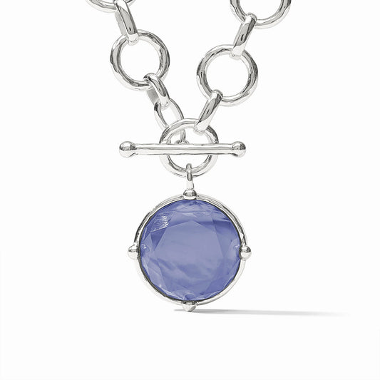 Julie Vos - Necklace - Honeybee Statement - Iridescent Tanzanite Blue - Silver