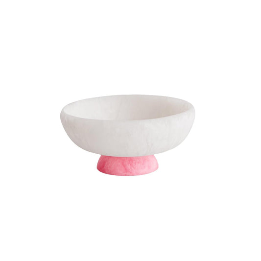 Beatriz Ball  - Resin Sorbert Medium Round Bowl with Base - Coconut and Raspberry