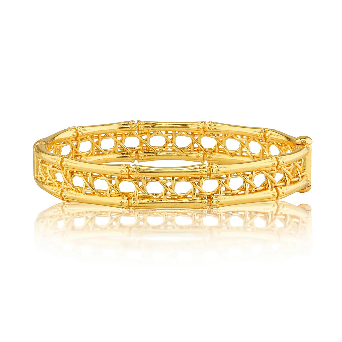Capucine de Wulf - Bracelet - Veranda Caning Hinged Bangle - Gold - Sm Med - Findlay Rowe Designs