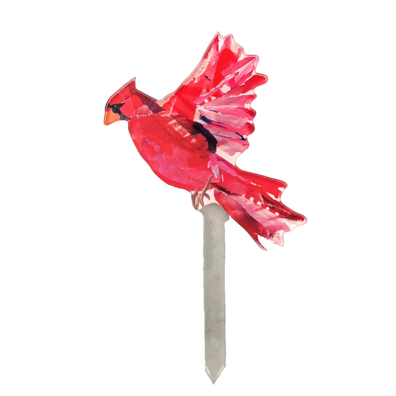 Lauren Dunn - Acrylic Art - Plant Stick - Cardinal in Flight - Findlay Rowe Designs