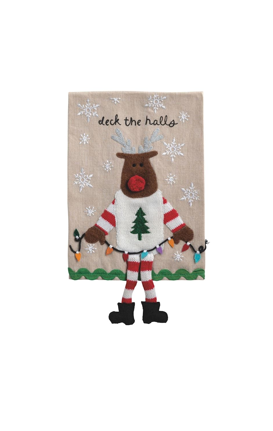 Mud Pie - Christmas Tea Towel - Dangle Leg