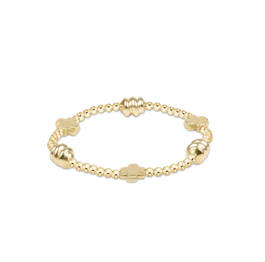 Enewton - Signature Cross Admire Gold Pattern 3mm Bead Bracelet - Gold - Findlay Rowe Designs
