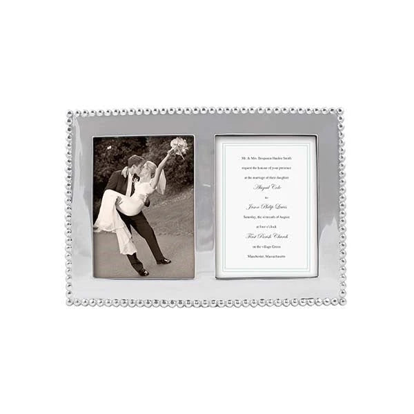 Mariposa - Pearled Beaded Double Frame - 5 x 7 - Findlay Rowe Designs