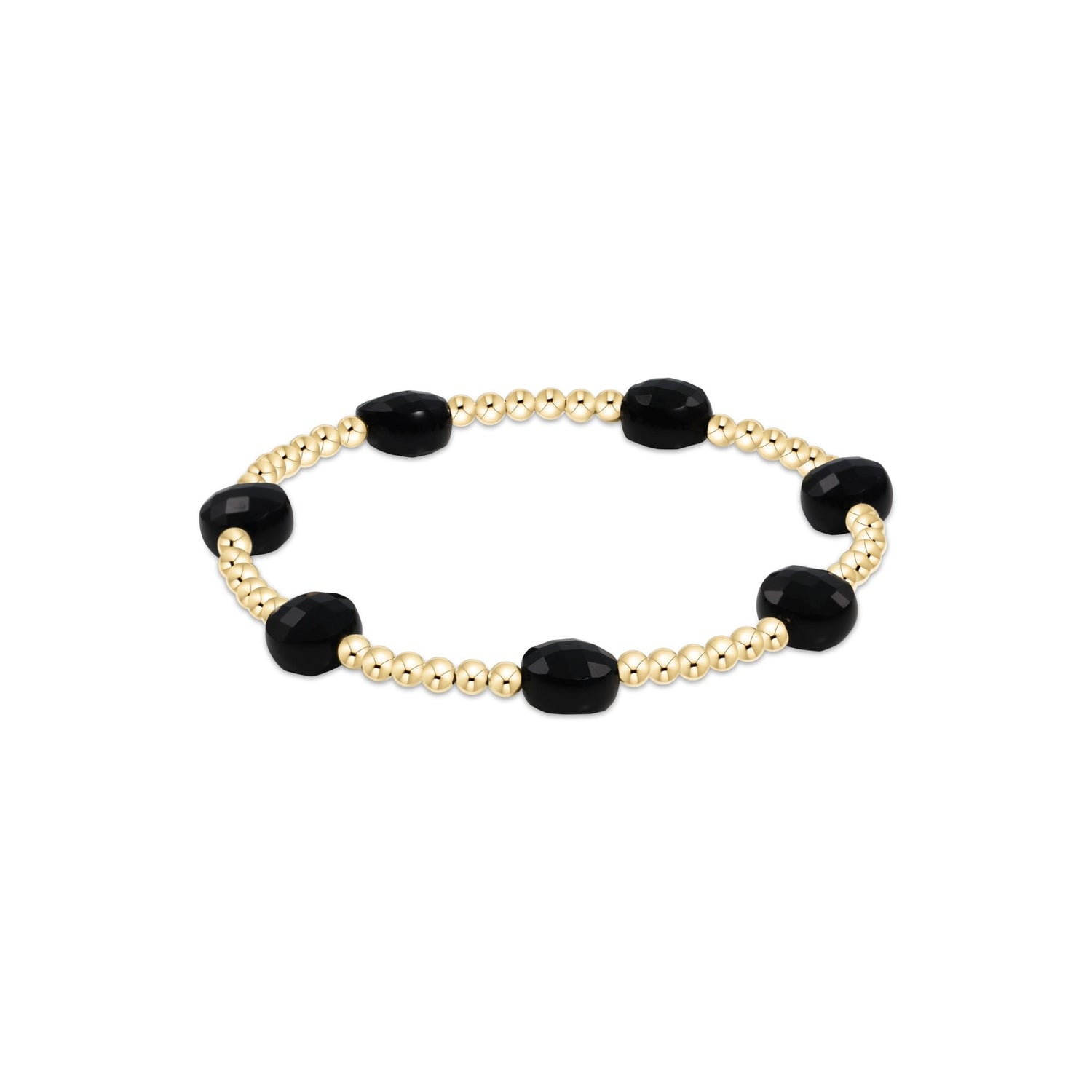 Enewton - Admire Gold 3mm Bead Bracelet -  Faceted Onyx - Findlay Rowe Designs