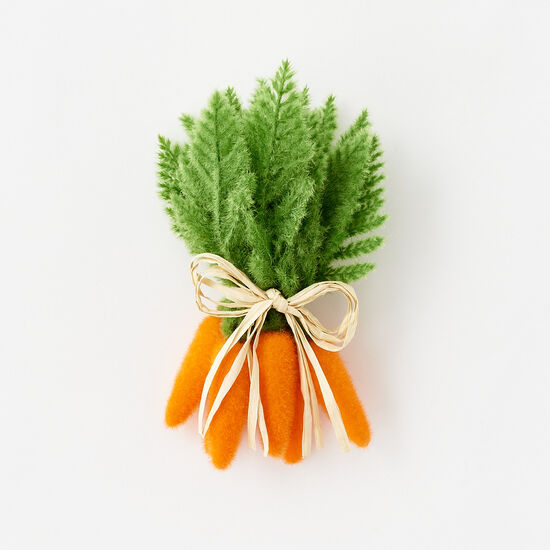 Flocked Orange Carrots, Cluster of 6 - Findlay Rowe Designs