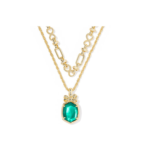 Kendra Scott - Necklace - Daphne Bow Multi Strand - Gold Pine Illusion
