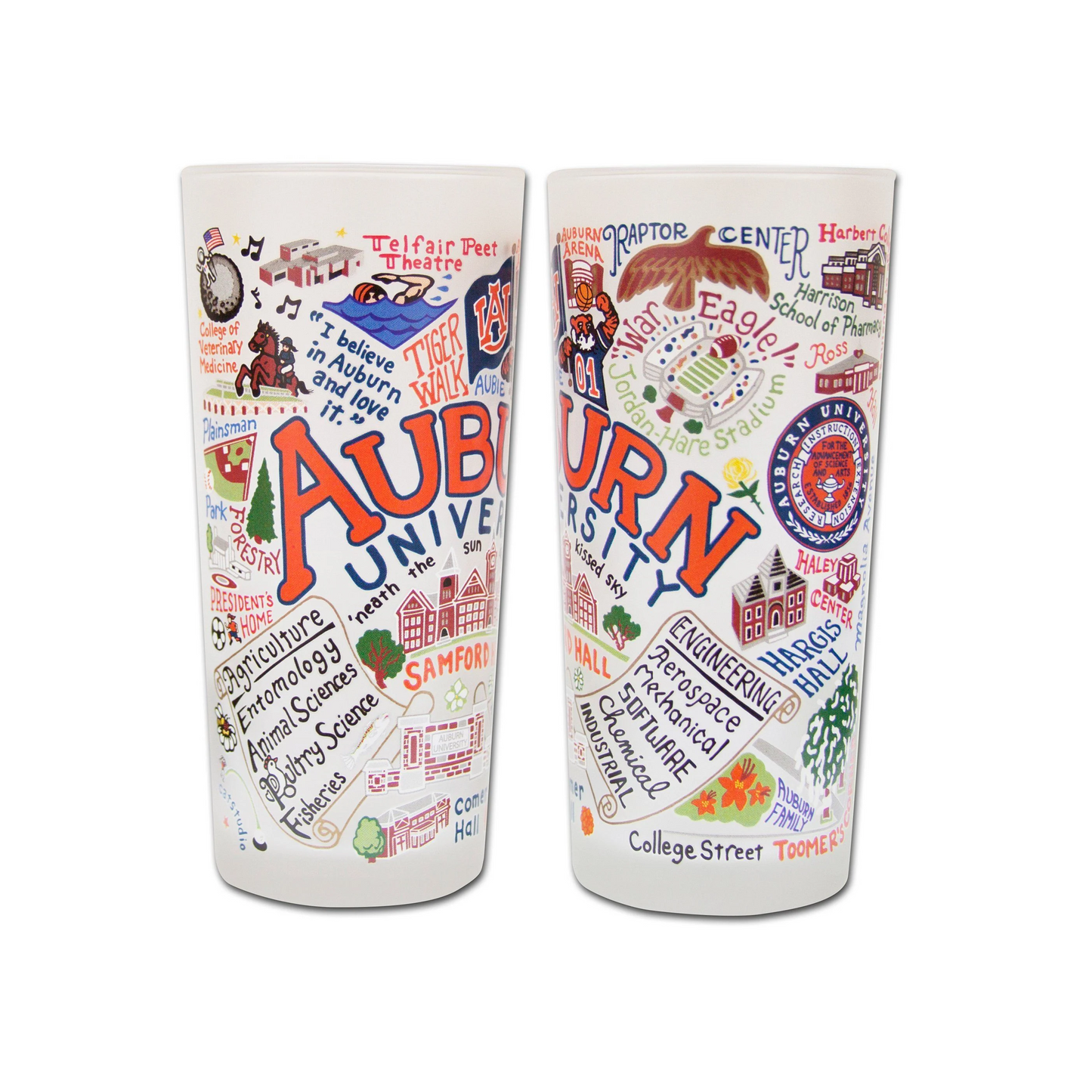 Catstudio - Collegiate Glass 15oz - Auburn