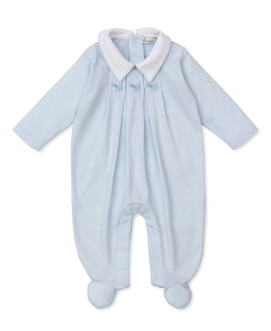 Kissy Kissy - Footie Classic Treasures - Blue White Stripes - Findlay Rowe Designs