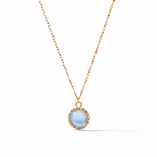 Julie Vos- Fleur-de-Lis Solitaire Necklace in Iridescent Aquamarine Blue - Findlay Rowe Designs