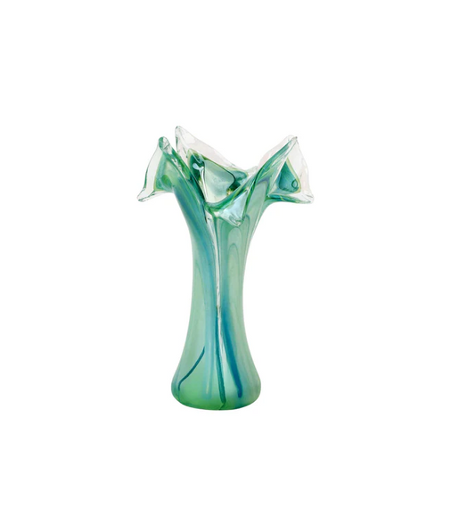 Vietri - Onda Glass Green Twisted Flower Vase - Findlay Rowe Designs