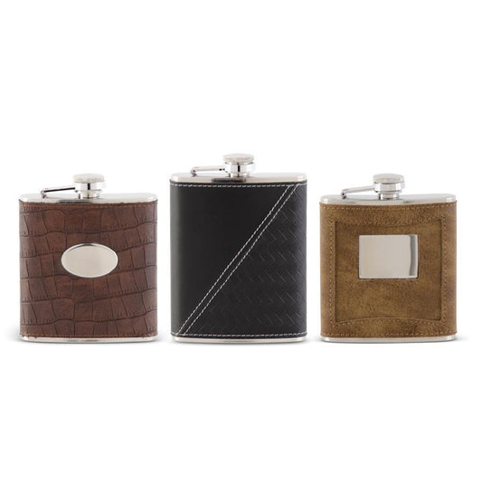 Leather Flask - Black or Brown - Findlay Rowe Designs