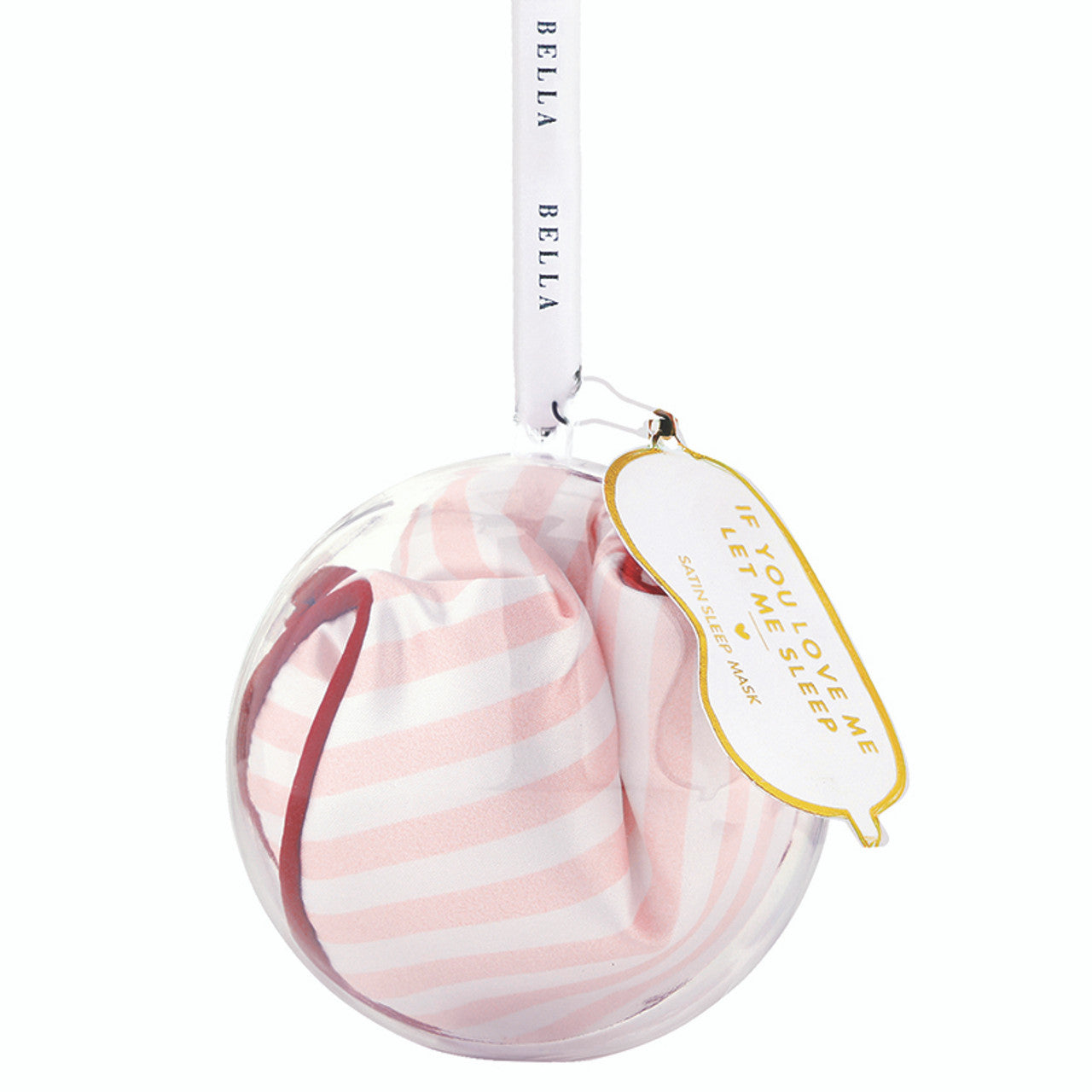 Sleep Mask in Ornament - Light Pink Stripe