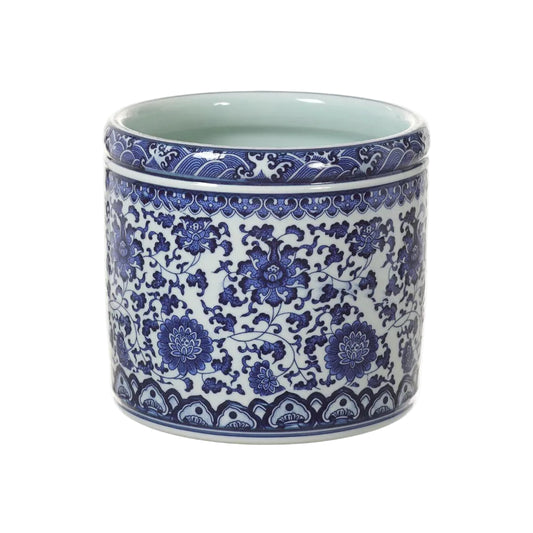 Ceramic Vase - Blue White - 7 x7.5 - Findlay Rowe Designs