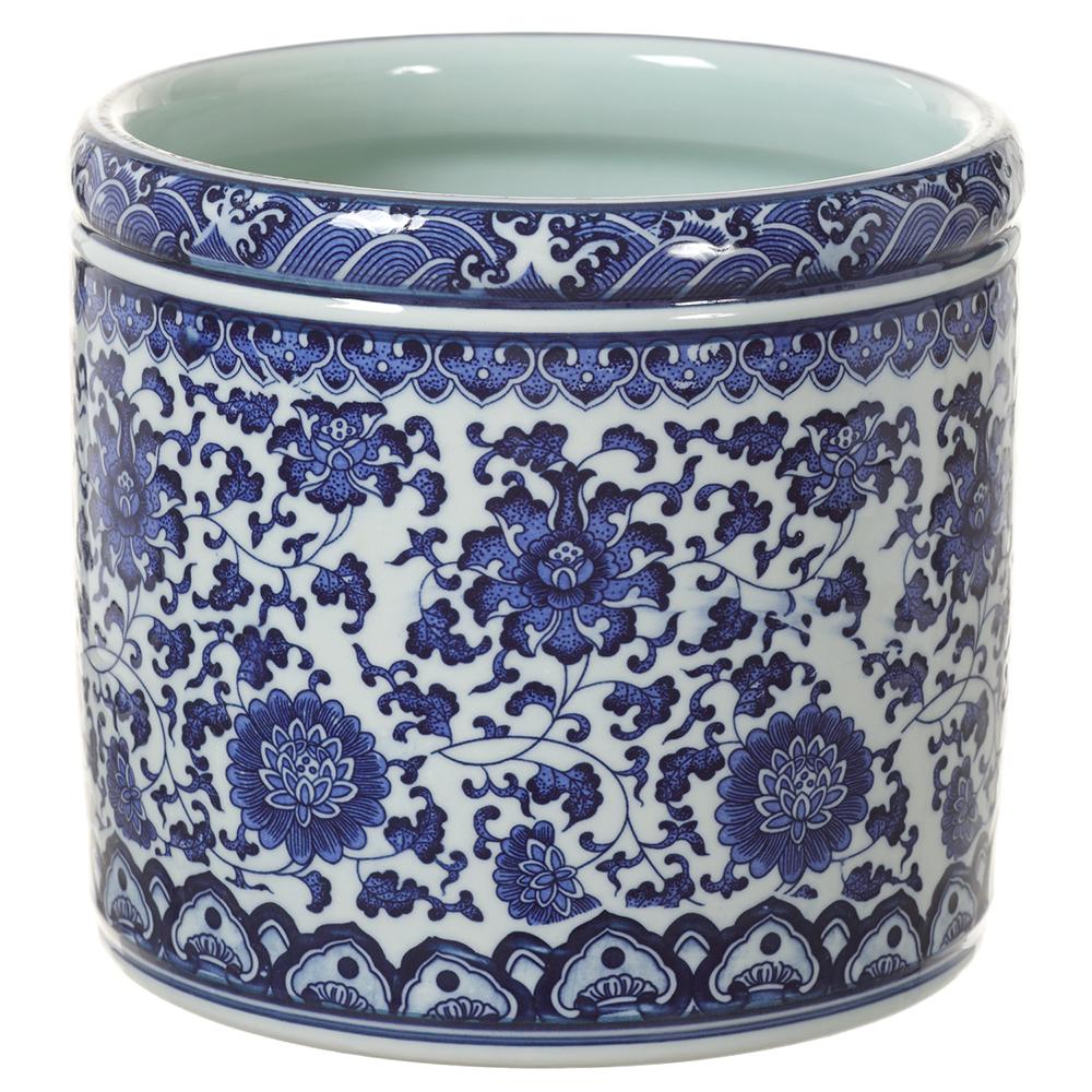 Ceramic Vase - Blue White - 7 x7.5 - Findlay Rowe Designs