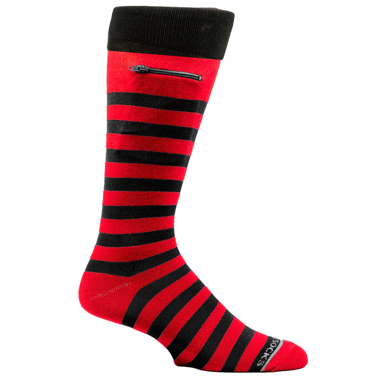 Pocket Socks - Men's Red Black Stripe - Findlay Rowe Designs