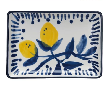 Appetizer Plate - Lemon Blue and White - Findlay Rowe Designs