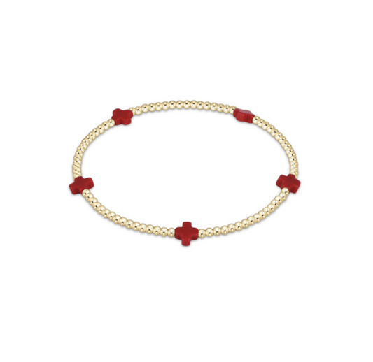 Enewton - EGirl Signature Cross Gold Small 2mm Bracelet - Red - Findlay Rowe Designs