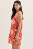 Dress - Mini Sleeveless V Neck - Tomato - Findlay Rowe Designs