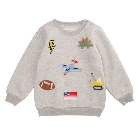 Mud Pie - Baby - All Boy Patch Sweatshirt