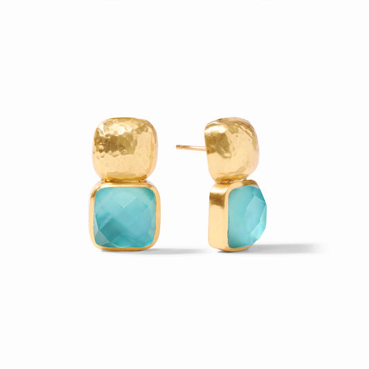 Julie Vos - Earring - Catalina - Iridescent Bahamian Blue - Findlay Rowe Designs