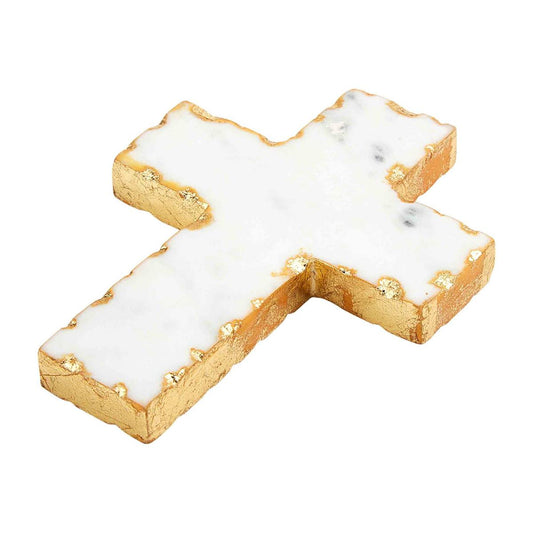 Mud Pie - Gold Edge Marble Cross - Findlay Rowe Designs