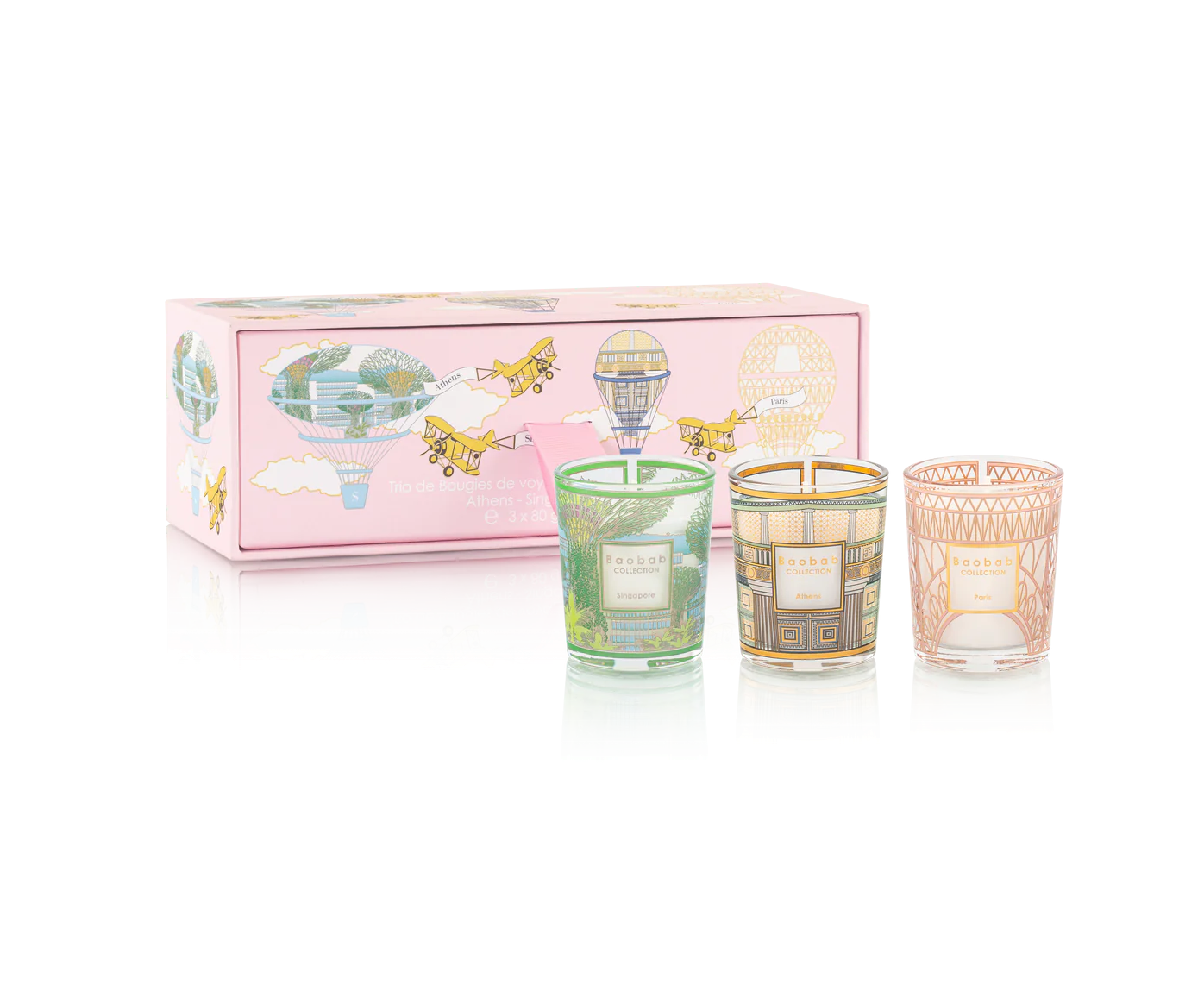 Baobab - Travel Candle Trio - Singapore Athens Paris - Findlay Rowe Designs