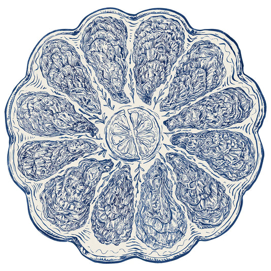 Hester and Cook - Placemat - Die-cut Blue Oyster Plate - Findlay Rowe Designs