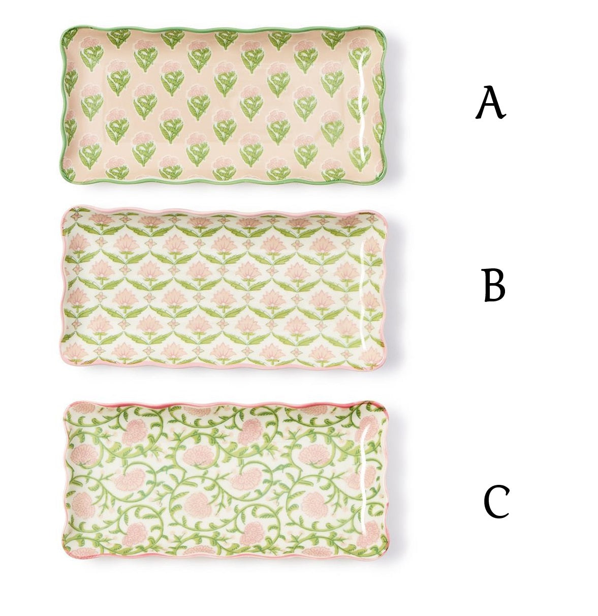 Scalloped Trinket Tray - Pink Floral - Findlay Rowe Designs