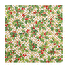 Caspari - Luncheon Napkins - Holly And Fretwork White