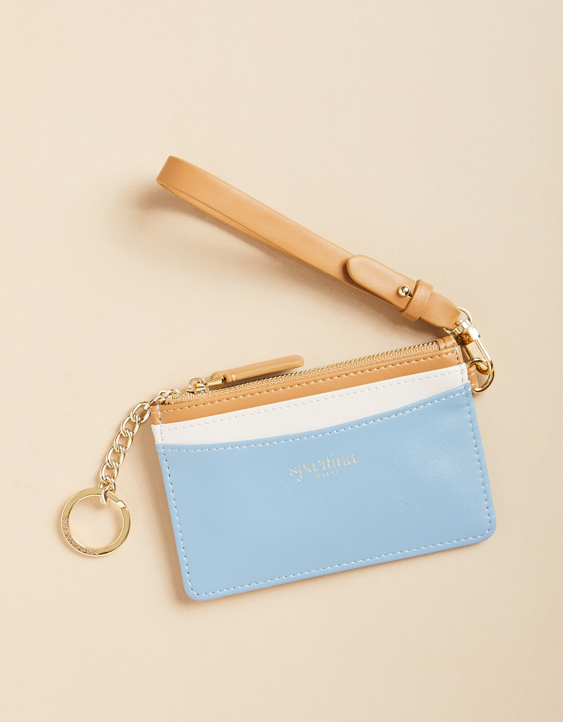 Spartina 449 - Slimcard Coinpurse - Blue Cream Colorblock - Findlay Rowe Designs