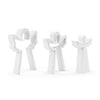Nesting Angel Figures - White Enamel Wood - 6x8in