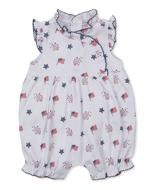 Kissy Kissy - Girls Short Playsuit - Star-Spangled Freedom - Findlay Rowe Designs