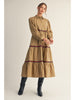Dress - Midi Tape Trim Accent - Taupe