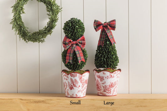 Mud Pie - Toile Boxwood Topiaries