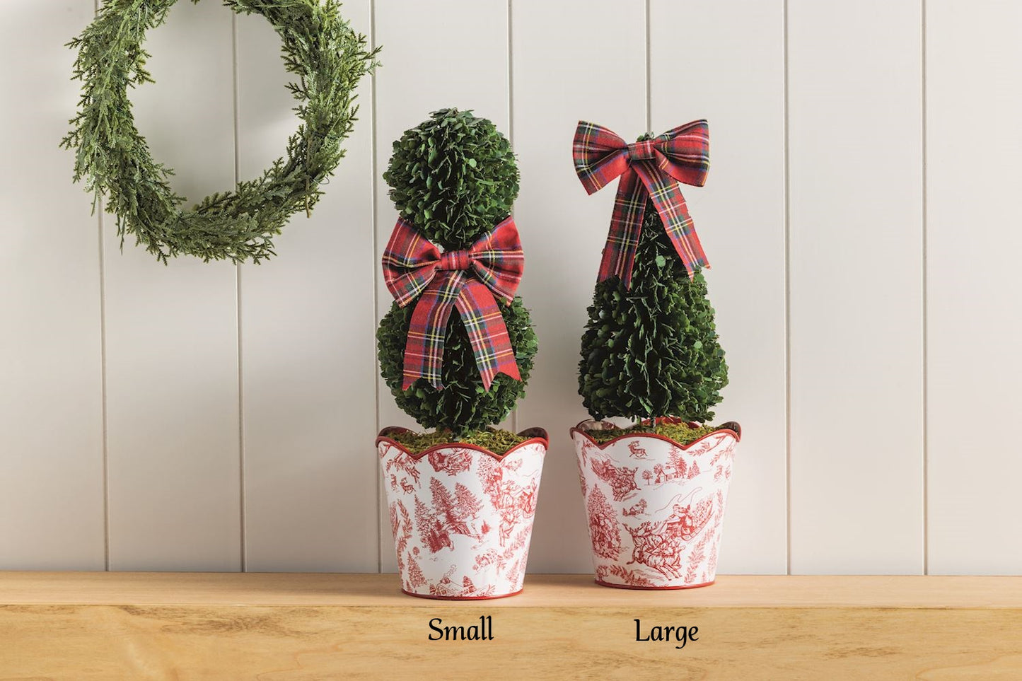 Mud Pie - Toile Boxwood Topiaries