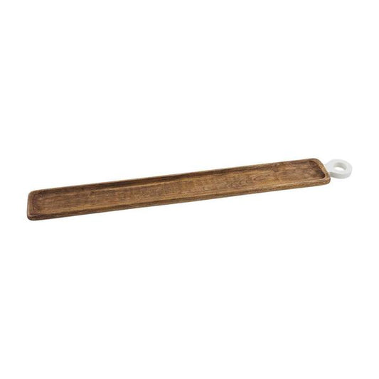 Clearance - Mud Pie - Long Wood and White Serving Board - Large