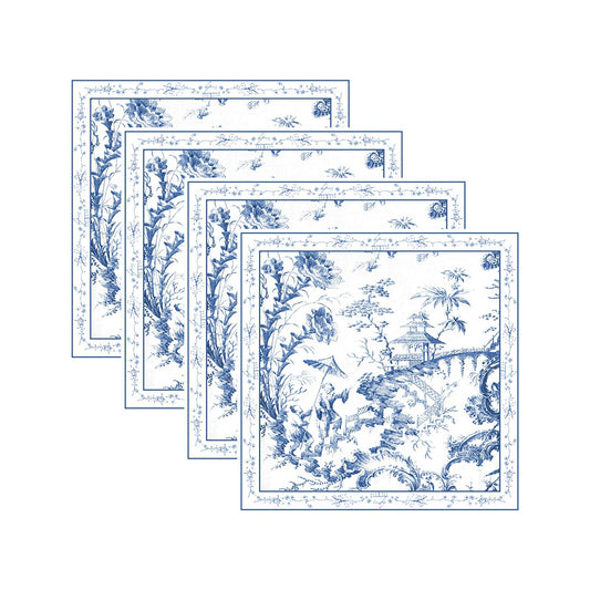 Beatriz Ball - Napkins - Chinoiserie 20 x 20 - Blue and White Set 4 - Findlay Rowe Designs