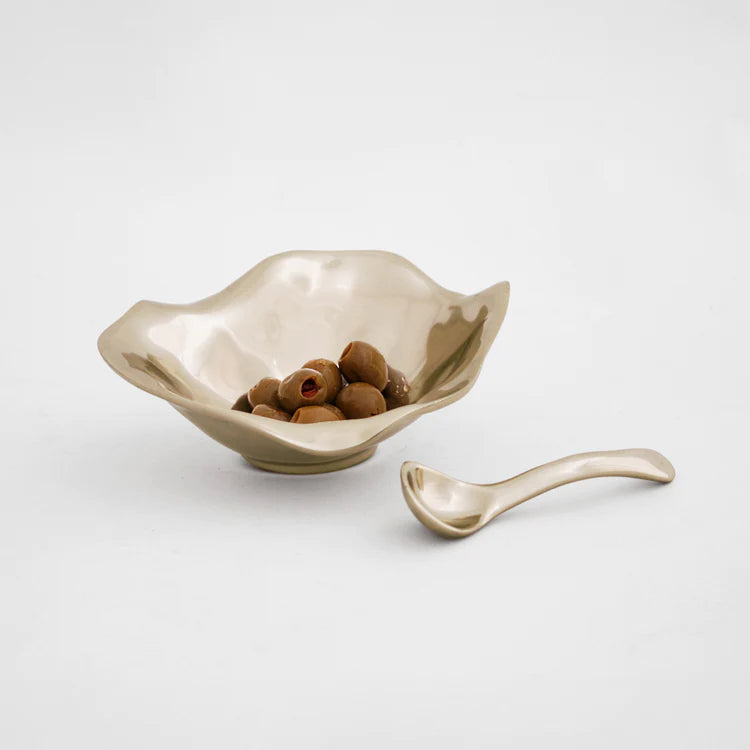 Beatriz Ball - GIFTABLES Sierra Modern Small Oval Bowl with Spoon (Shiny Gold) - Findlay Rowe Designs