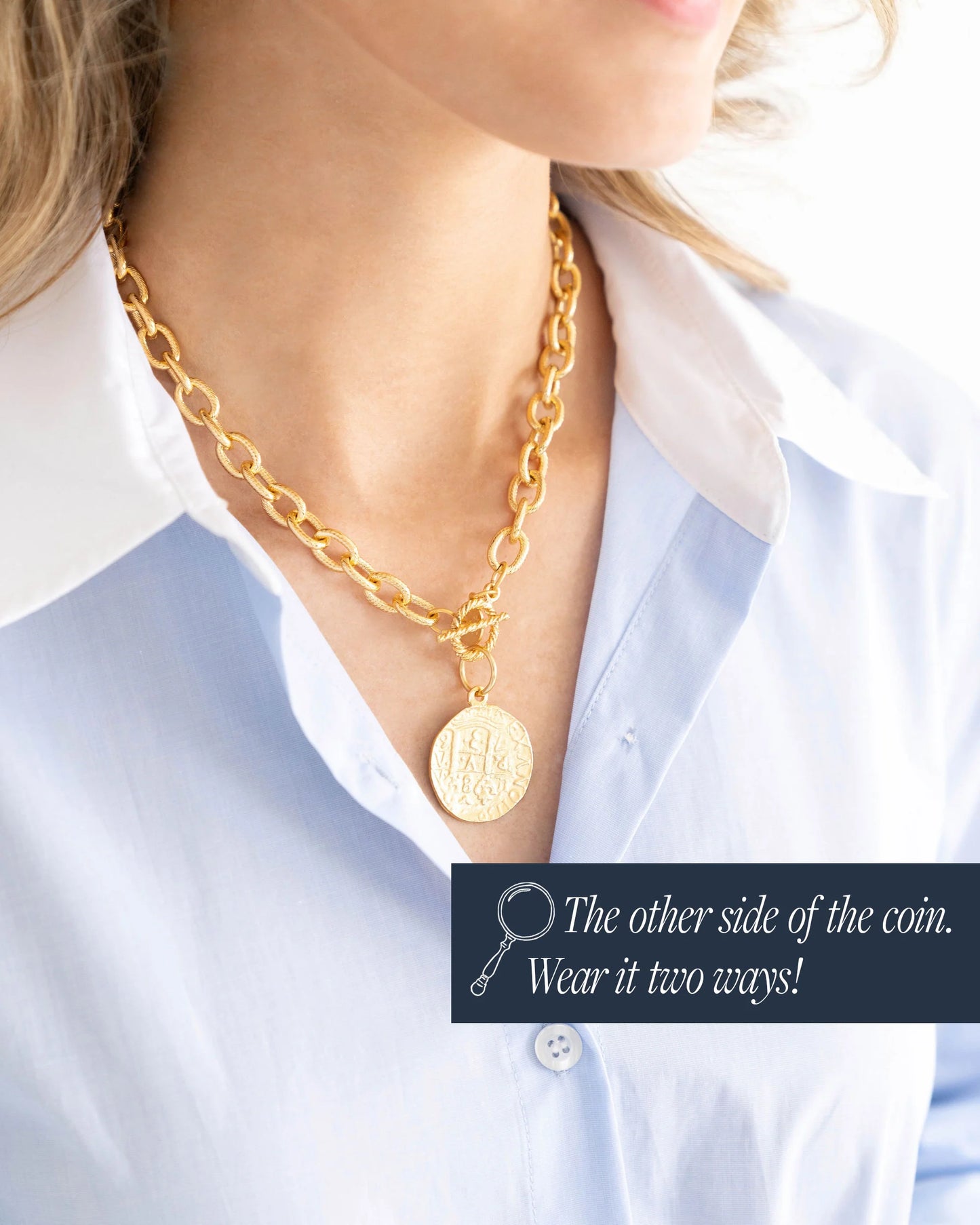 Susan Shaw - Necklace - Gold Coin Toggle - Findlay Rowe Designs