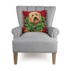 Pillow - Square - Christmas Labradoodle with Wreath. - Findlay Rowe Designs